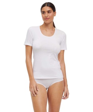 Falke 2-Pack T-Shirt Round-neck Daily Comfort Kadın Gömlek Beyaz | 58RJWONHM
