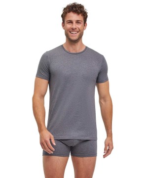 Falke 2-Pack T-Shirt Round-neck Daily Comfort Erkek Kısa Kollu Gömlek Gri | 04WHSRKGM