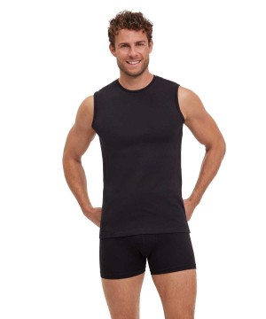 Falke 2-Pack Top Round-neck Daily Comfort Erkek Yelek Siyah | 94SXQAUVP