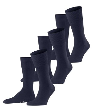 Falke Airport 3-Pack Socks Erkek Çorap Mavi | 02QJLGIDP