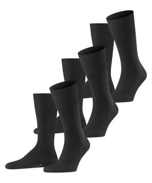 Falke Airport 3-Pack Socks Erkek Çorap Siyah | 91VLOXKBW