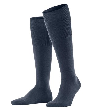 Falke Airport Knee-high Socks Erkek Çorap Mavi | 19OXHVWZE