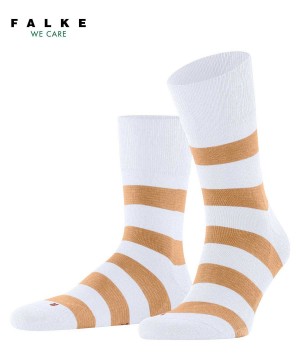 Falke Block Stripe Socks Kadın Çorap Beyaz | 76CBSANYT