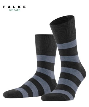 Falke Block Stripe Socks Kadın Çorap Siyah | 59TKNZYLE