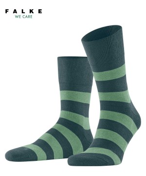 Falke Block Stripe Socks Kadın Çorap Yeşil | 85QDOAJKP