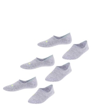 Falke Cool Kick 3-Pack Invisibles Çocuk No Show Socks Gri | 34QWOBRZG