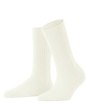 Falke Cosy Wool Boot Socks Kadın Çorap Beyaz | 50FQDOSHV