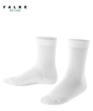 Falke Cotton Finesse Socks Çocuk Çorap Beyaz | 63XHNIGPD