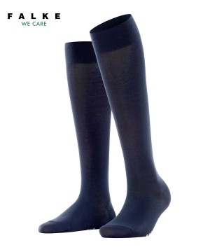 Falke Cotton Touch Knee-high Socks Kadın Çorap Mavi | 74EVXNRPZ