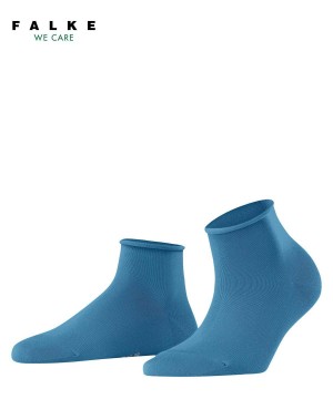 Falke Cotton Touch Short sock Kadın Çorap Mavi | 67QHEDMUN