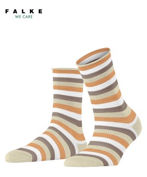 Falke Dopamine Stripe Socks Kadın Çorap Bej Rengi | 84ILFCATP
