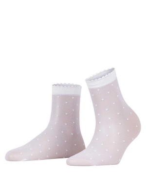 Falke Dot 15 DEN Ankle socks Kadın Çorap Beyaz | 52BHETLGU