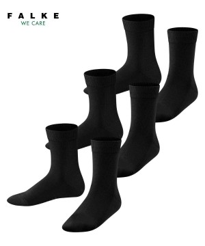 Falke Family 3-Pack Socks Çocuk Çorap Siyah | 52VGCSAEL