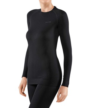 Falke Long sleeve shirt Maximum Warm Kadın Uzun Kollu Gömlek Siyah | 71MAOZGVU