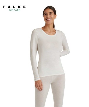Falke Long sleeve shirt Round-neck Daily ClimaWool Kadın Gömlek Beyaz | 38DVHZUPY