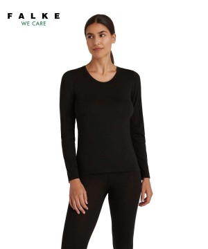 Falke Long sleeve shirt Round-neck Daily ClimaWool Kadın Gömlek Siyah | 82INXDWFB