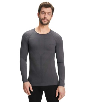 Falke Long sleeve shirt Warm Erkek Long Sleeve T-Shirts Siyah | 10XGQHAWF