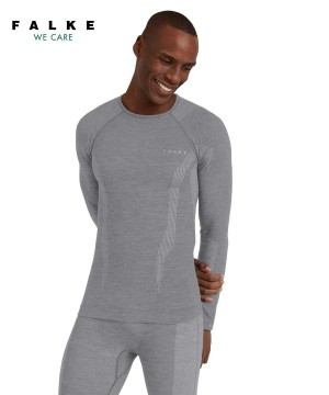 Falke Long sleeve shirt Wool-Tech Erkek Long Sleeve T-Shirts Gri | 69MDSLEUB