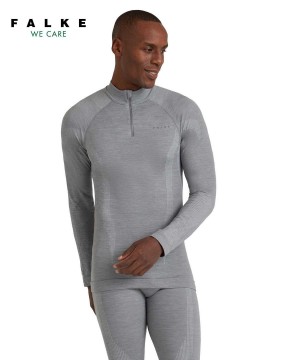 Falke Long sleeve shirt Wool-Tech Erkek Long Sleeve T-Shirts Gri | 12FDNXJZP