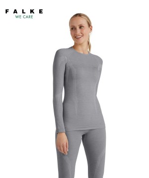 Falke Long sleeve shirt Wool-Tech Kadın Uzun Kollu Gömlek Gri | 10KXVDORB