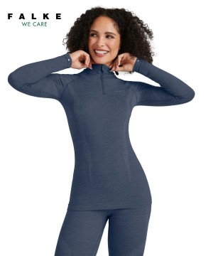 Falke Long sleeve shirt Wool-Tech Kadın Uzun Kollu Gömlek Mavi | 86XQNMLFA