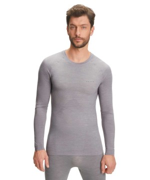 Falke Long sleeve shirt Wool-Tech Light Erkek Long Sleeve T-Shirts Gri | 34GMVSTDI
