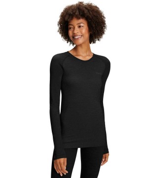 Falke Long sleeve shirt Wool-Tech Light Kadın Uzun Kollu Gömlek Siyah | 09HLJZDEA