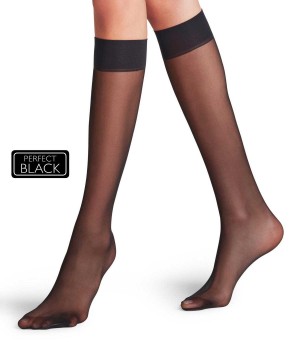 Falke Matt Deluxe 20 DEN Knee-high Socks Kadın Çorap Siyah | 86KZRXPAI