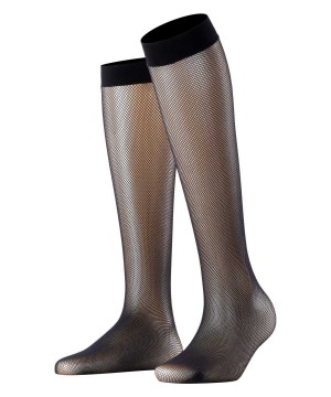 Falke Net Knee-high Socks Kadın Çorap Siyah | 04KZOLDXY