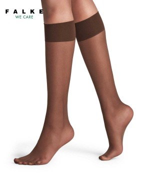 Falke Pure Matt 20 DEN Knee-high Socks Kadın Çorap Kahverengi | 61GHJIUSB