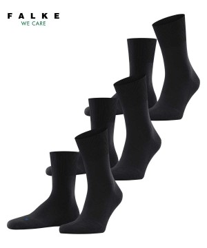 Falke Run 3-Pack Socks Kadın Çorap Siyah | 90MAZCEBT