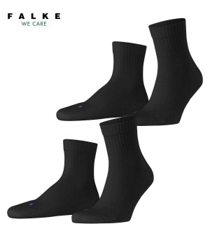 Falke Run Rib 2-Pack Short sock Kadın Çorap Siyah | 94TNMRJIV