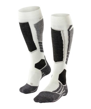 Falke SK2 Intermediate Skiing Knee-high Socks Kadın Sports Socks Beyaz | 05YFTEQHL