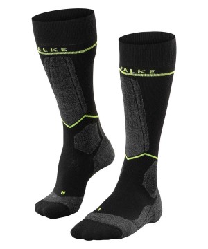 Falke SK Compression Wool Skiing Knee-high Socks Erkek Çorap Siyah | 09AWDKGHZ