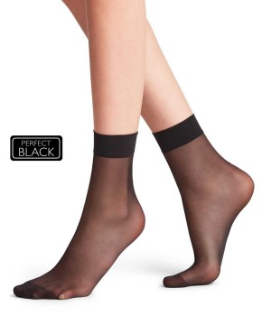 Falke Seidenglatt 15 DEN Ankle socks Kadın Çorap Siyah | 03QWZBUGS