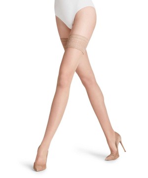 Falke Seidenglatt 15 DEN Stay-ups Kadın Thigh Highs Bej Rengi | 12JCZUTSH