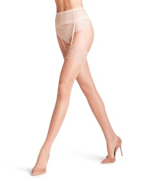 Falke Seidenglatt 15 DEN Stockings Kadın Thigh Highs Bej Rengi | 25UNXORVT