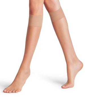 Falke Shelina 12 DEN Knee-high Socks Kadın Çorap Bej Rengi | 07SRMYWPK