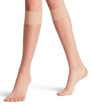 Falke Shelina 12 DEN Knee-high Socks Kadın Çorap Bej Rengi | 91GIKQBYH