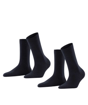 Falke Softmerino 2-Pack Socks Kadın Çorap Mavi | 08RKOUHBJ