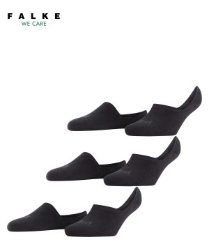 Falke Step 3-Pack Invisibles Kadın No Show Socks Siyah | 49SFDYJIG