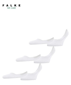 Falke Step Medium Cut 3-Pack Invisibles Erkek No Show Socks Beyaz | 62YPFSQZT
