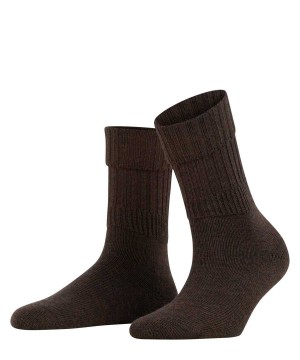 Falke Striggings Rib Boot socks Kadın Çorap Kahverengi | 98LYRISBM