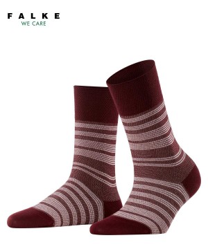 Falke Sunset Stripe Socks Kadın Çorap Kırmızı | 23WPOVIZJ