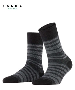 Falke Sunset Stripe Socks Kadın Çorap Siyah | 10XZVMWHT