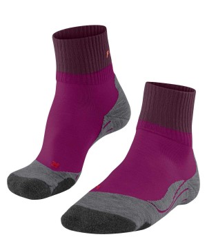 Falke TK2 Explore Short Trekking Short sock Kadın Sports Socks Mor | 64FCMVDRE