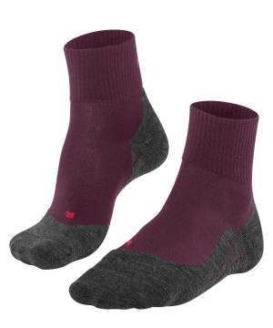 Falke TK5 Wander Wool Short Trekking Short sock Kadın Sports Socks Kırmızı | 92HOTINKV