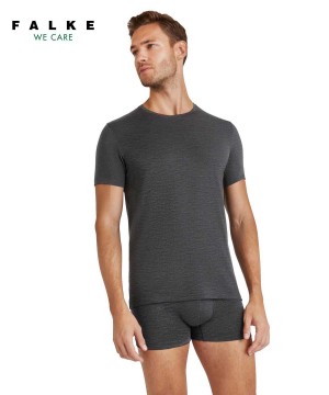 Falke T-Shirt Round-neck Daily ClimaWool Erkek Kısa Kollu Gömlek Gri | 90FDKOTIG