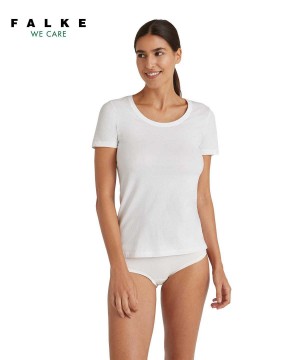 Falke T-Shirt Round-neck Daily Natural Kadın Gömlek Beyaz | 65BXVGJSP