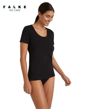 Falke T-Shirt Round-neck Daily Natural Kadın Gömlek Siyah | 53IKTXLMB
